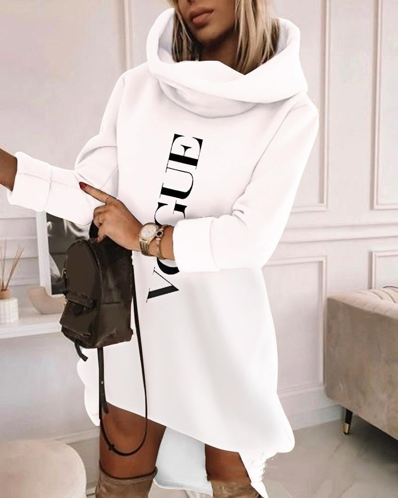 Women's Turtleneck Hooded Mid-length Sweater