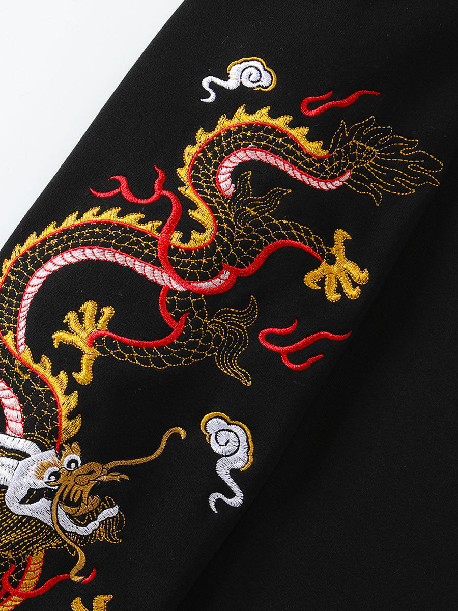 Embroidery Dragon Pattern Sweater