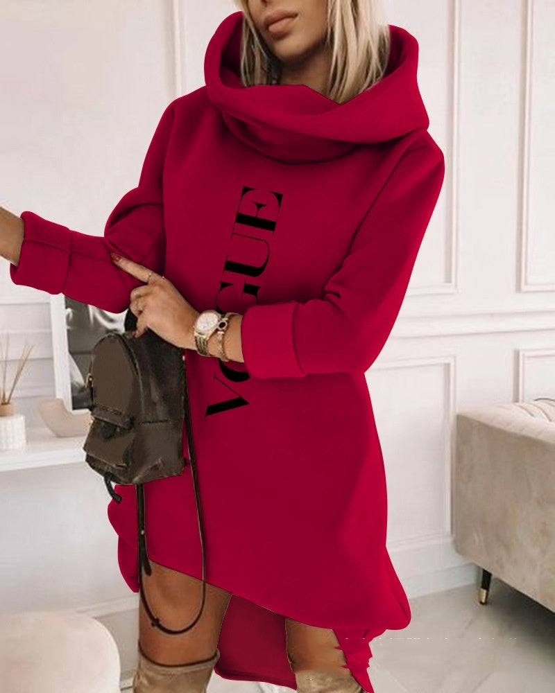 Women's Turtleneck Hooded Mid-length Sweater