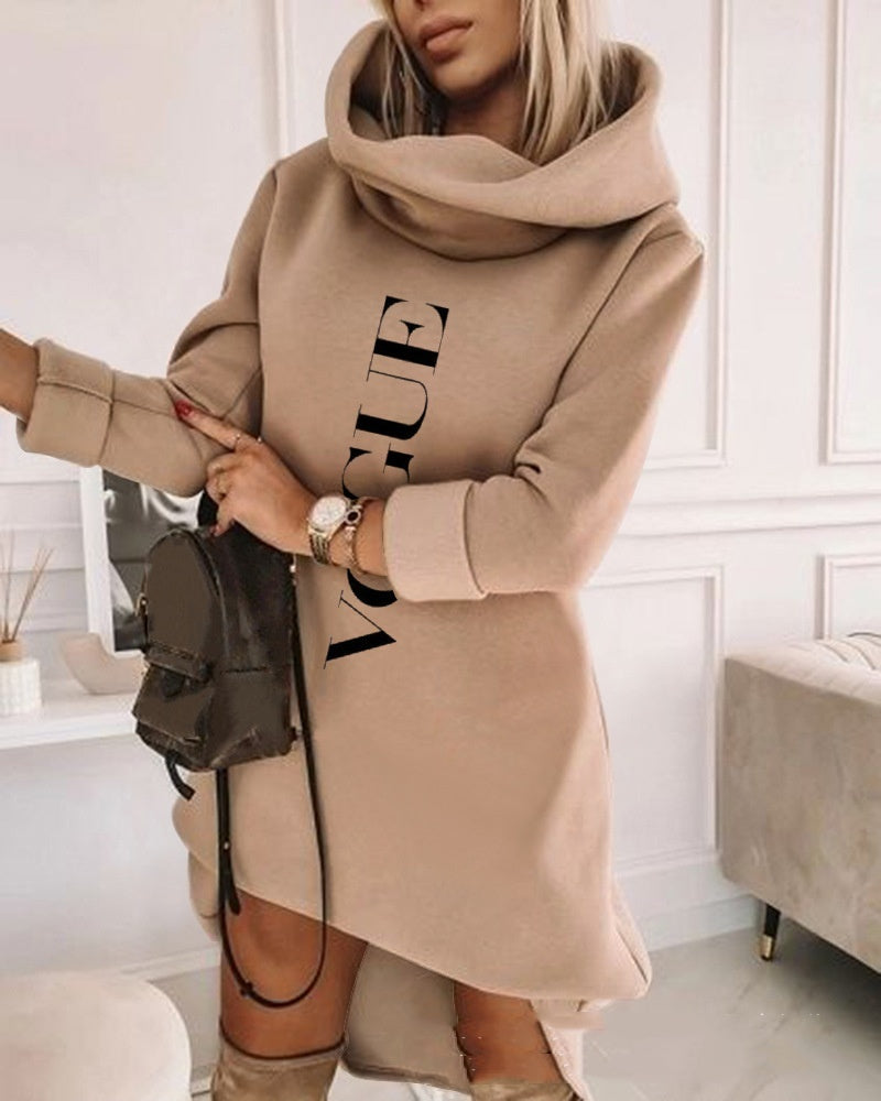 Women's Turtleneck Hooded Mid-length Sweater