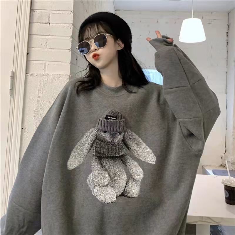 Patchwork Korean-Style Pullover Crewneck Blouse