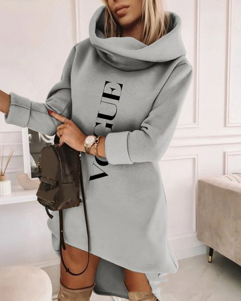 Women's Turtleneck Hooded Mid-length Sweater