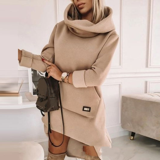 Women's Turtleneck Hooded Mid-length Sweater