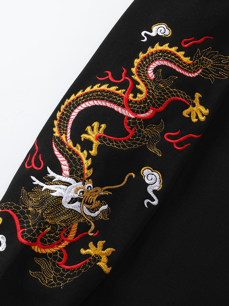 Embroidery Dragon Pattern Sweater