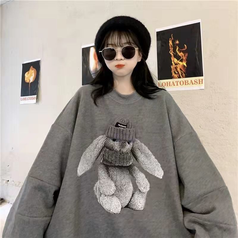 Patchwork Korean-Style Pullover Crewneck Blouse