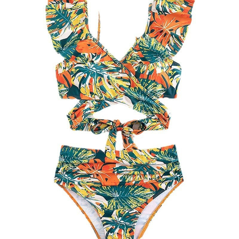 Two-piece Swimsuit Ruffled Halter Bikini